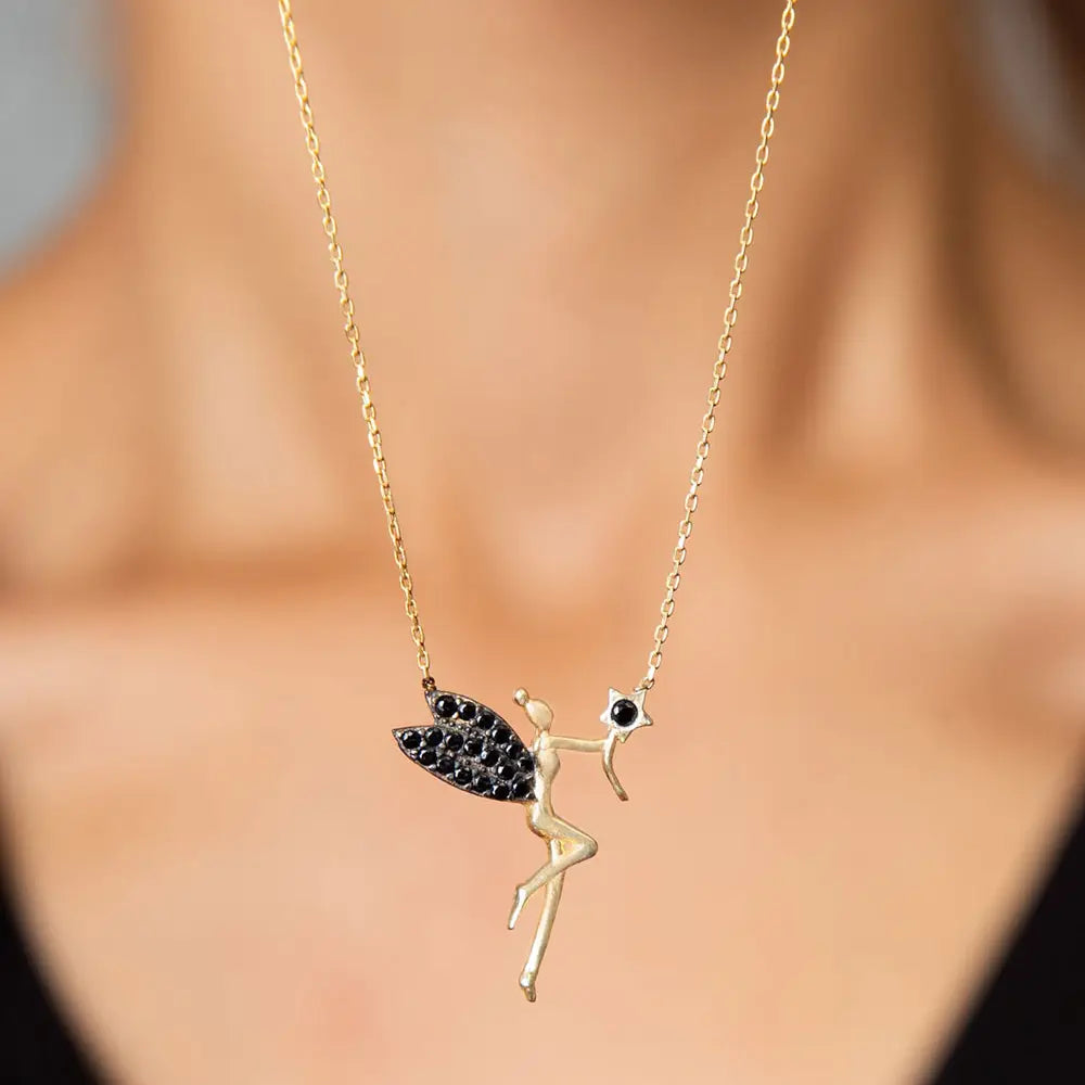 Silber Kette mit Anhänger Fee