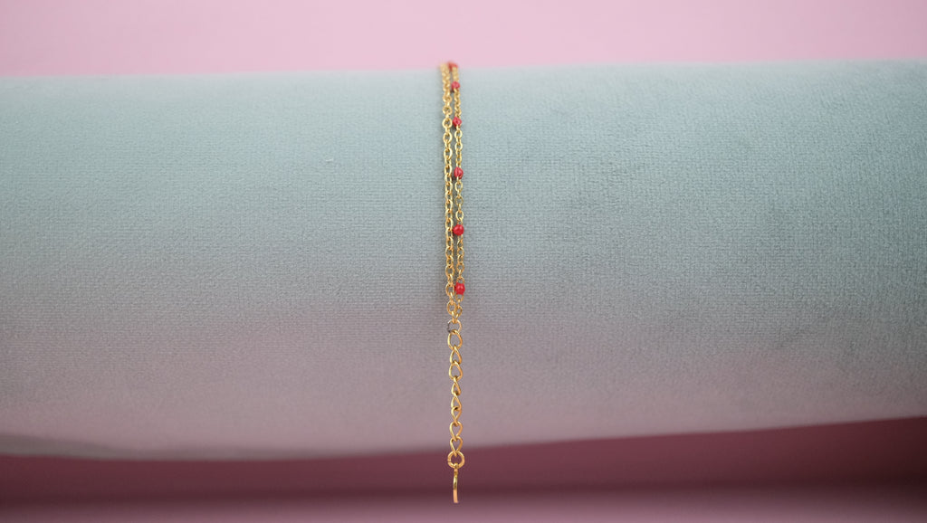 Armband für Strand - Doppelstrang aus Edelstahl und Acryl