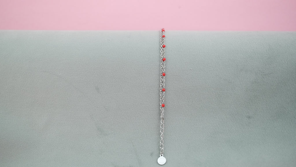 Armband für Strand - Doppelstrang aus Edelstahl und Acryl