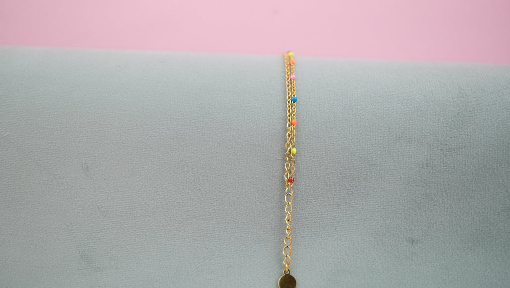 Armband für Strand - Doppelstrang aus Edelstahl und Acryl