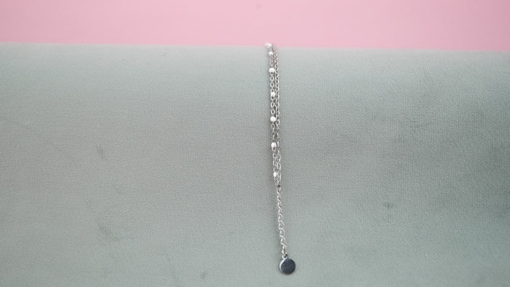 Armband für Strand - Doppelstrang aus Edelstahl und Acryl