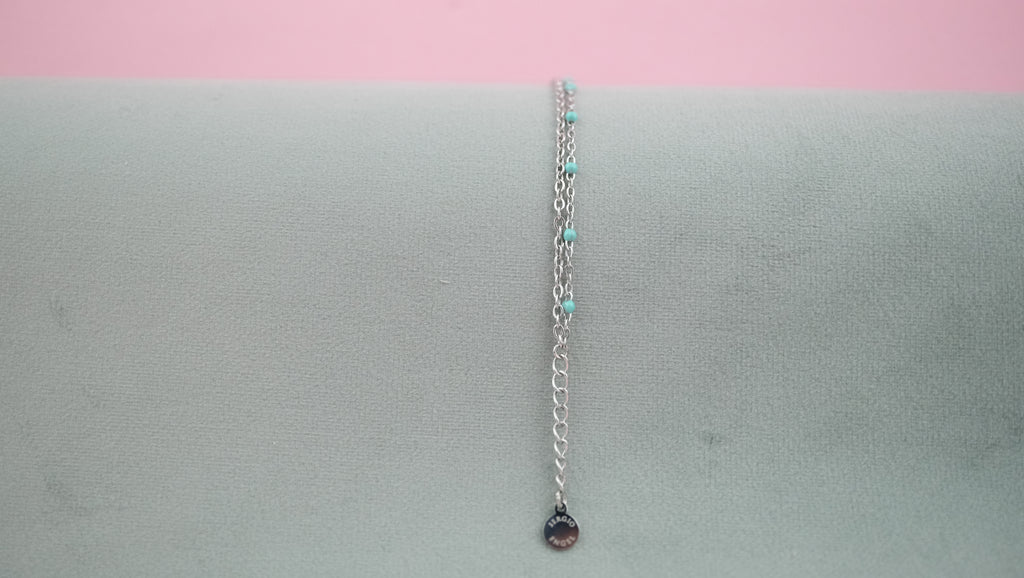 Armband für Strand - Doppelstrang aus Edelstahl und Acryl