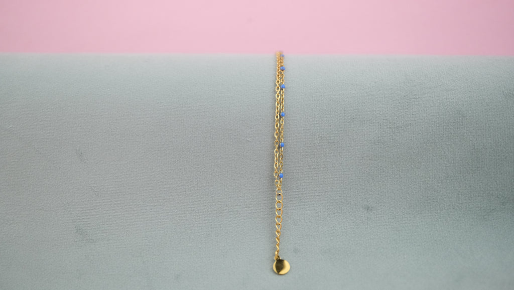 Armband für Strand - Doppelstrang aus Edelstahl und Acryl