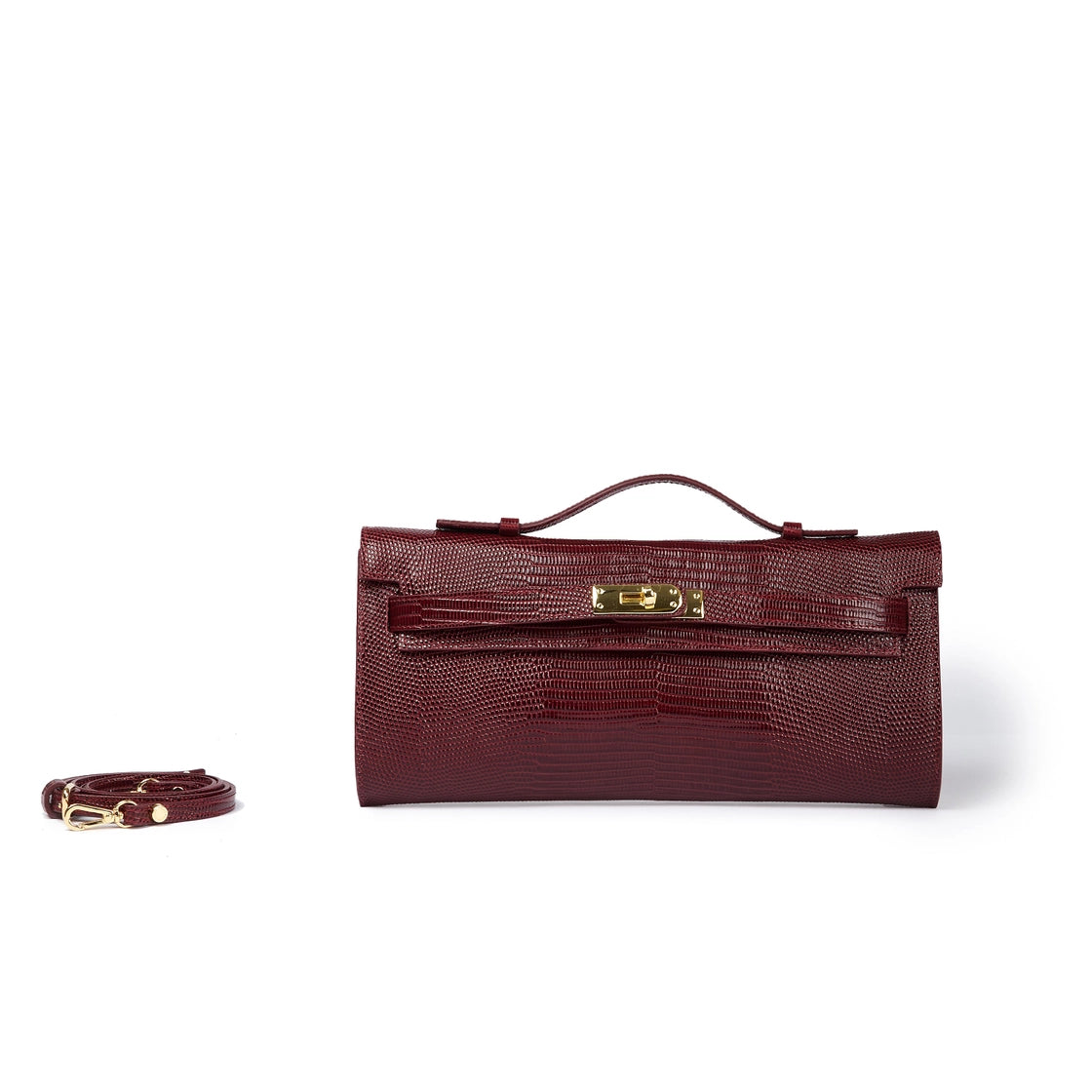 Jade Tejus Leder-Clutch mit Verschluss